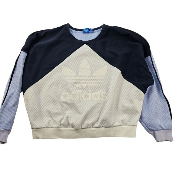adidas Originals Helsinki Crew-Neck Sweatshirt US M fleece lined Batwing Sweater - Picture 8 of 11